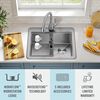 25&rdquo; Workstation Kitchen Sink Drop-In Top Mount Stainless Steel Single Bowl with WorkFlow&trade; Ledge and Accessories